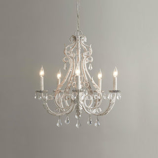 Lustra Suspension Lampe Porte-Bougie Perles de Cristal