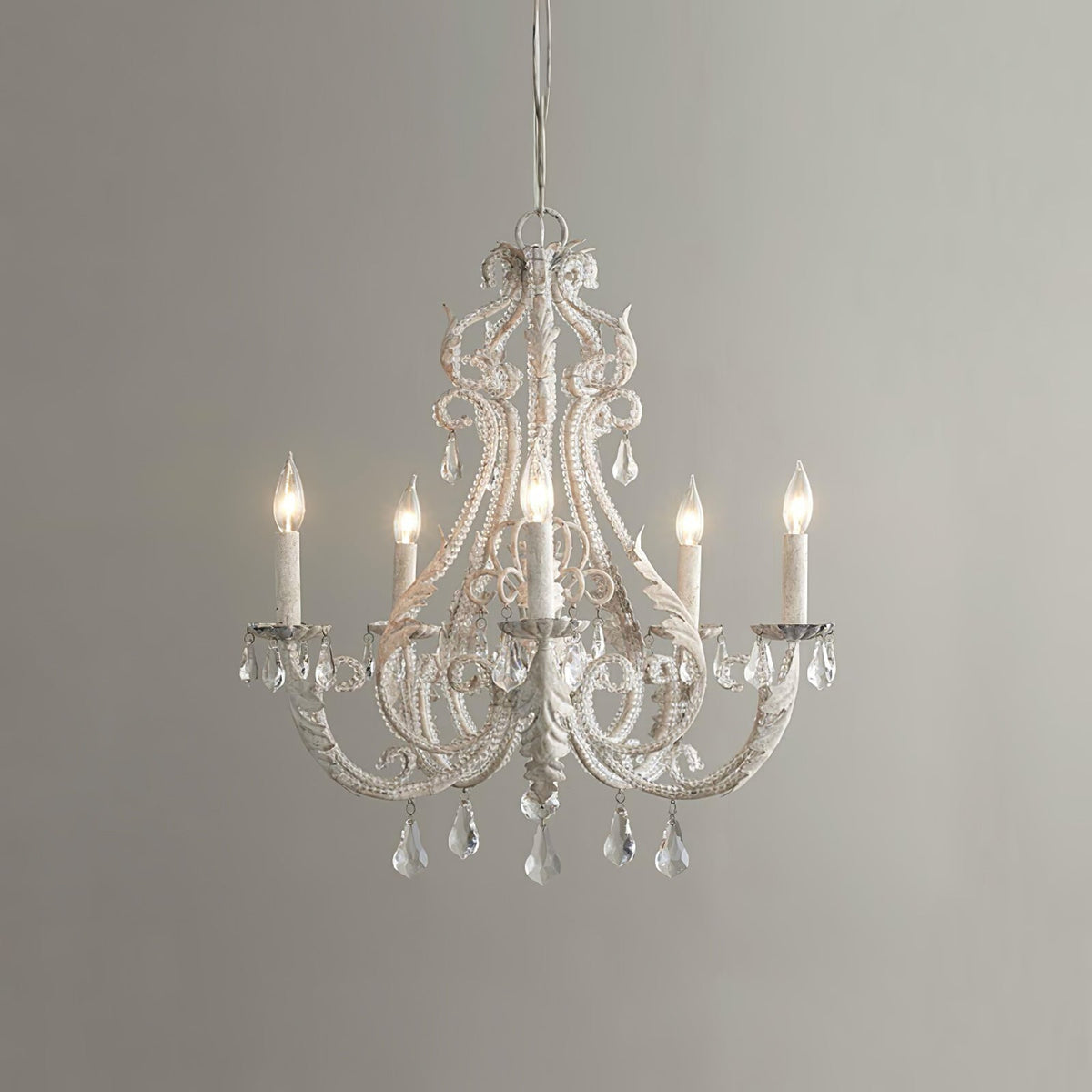 Perisse Suspension Lampe Porte-Bougie Perles de Cristal