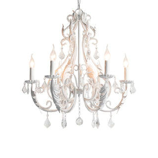 Lustra Suspension Lampe Porte-Bougie Perles de Cristal
