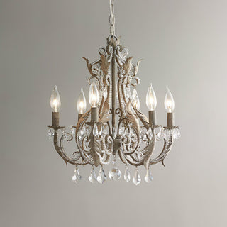 Lustra Suspension Lampe Porte-Bougie Perles de Cristal