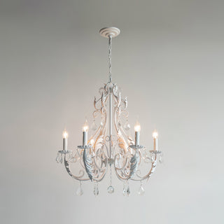 Lustra Suspension Lampe Porte-Bougie Perles de Cristal