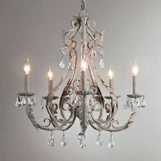 Lustra Suspension Lampe Porte-Bougie Perles de Cristal