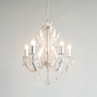Lustra Suspension Lampe Porte-Bougie Perles de Cristal
