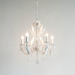 Lustra Suspension Lampe Porte-Bougie Perles de Cristal
