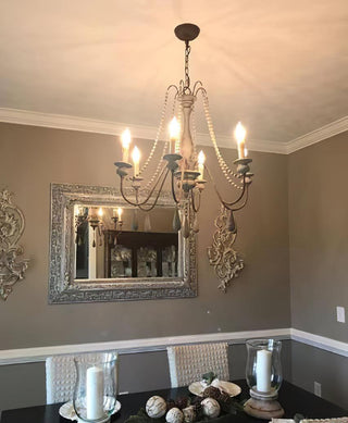 Lustra Lustre à Bougies Bras Voluté Rustique