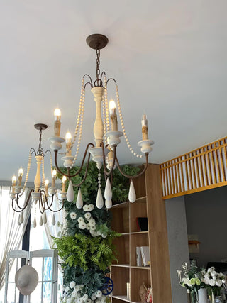 Lustra Lustre à Bougies Bras Voluté Rustique