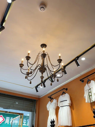Lustra Lustre à Bougies Bras Voluté Rustique