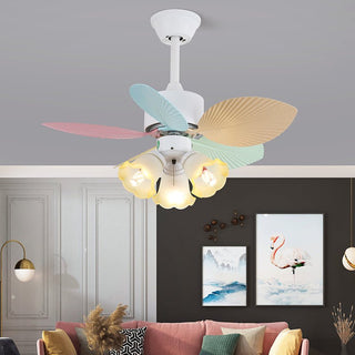 Liora Plafonnier Ventilateur en Verre Multicolore