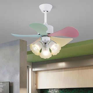 Liora Plafonnier Ventilateur en Verre Multicolore