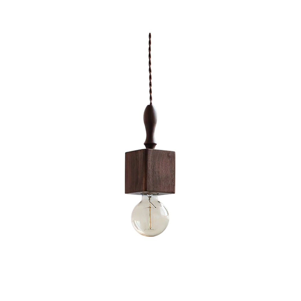 Cano Pendant Light in walnut wood finish, model A shape.