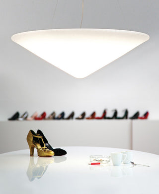 Solara Lampe Suspendue Polyéthylène Chapeau Incliné Minimaliste