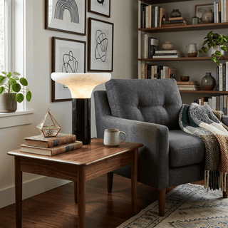 Cap Alabaster Table Lamp-Neutral Decor