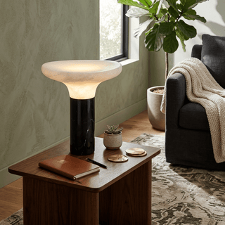 Cap Alabaster Table Lamp-Neutral Decor