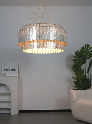 Holz Lustre en Métal Doré Aurelia