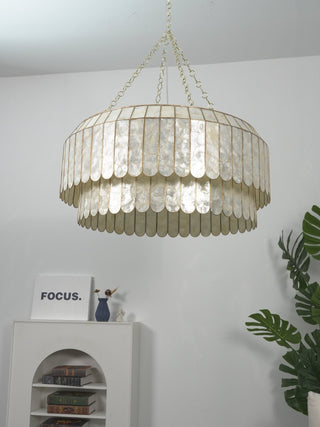 Capiz Aurelia Chandelier-Neutral Decor