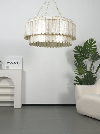 Capiz Aurelia Chandelier-Neutral Decor