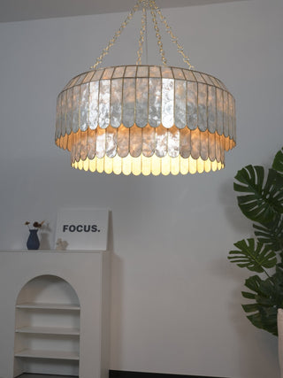 Holz Lustre en Métal Doré Aurelia
