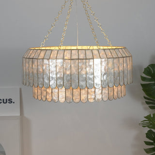 Holz Lustre en Métal Doré Aurelia