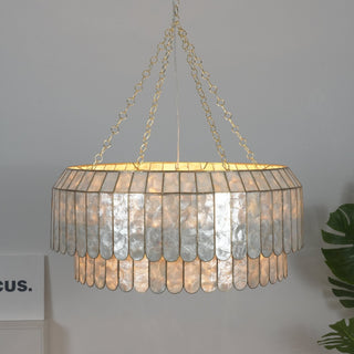Holz Lustre en Métal Doré Aurelia