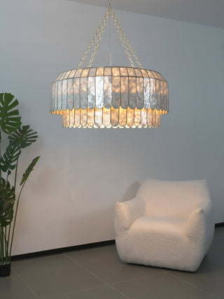 Holz Lustre en Métal Doré Aurelia
