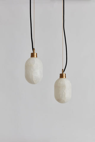 Umbra Suspension en Métal de Laiton et Albâtre Minimaliste Moderne