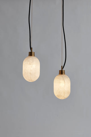 Umbra Suspension en Métal de Laiton et Albâtre Minimaliste Moderne
