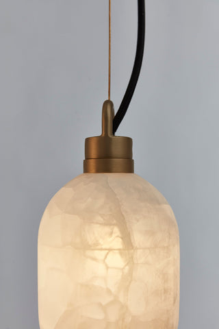 Umbra Suspension en Métal de Laiton et Albâtre Minimaliste Moderne