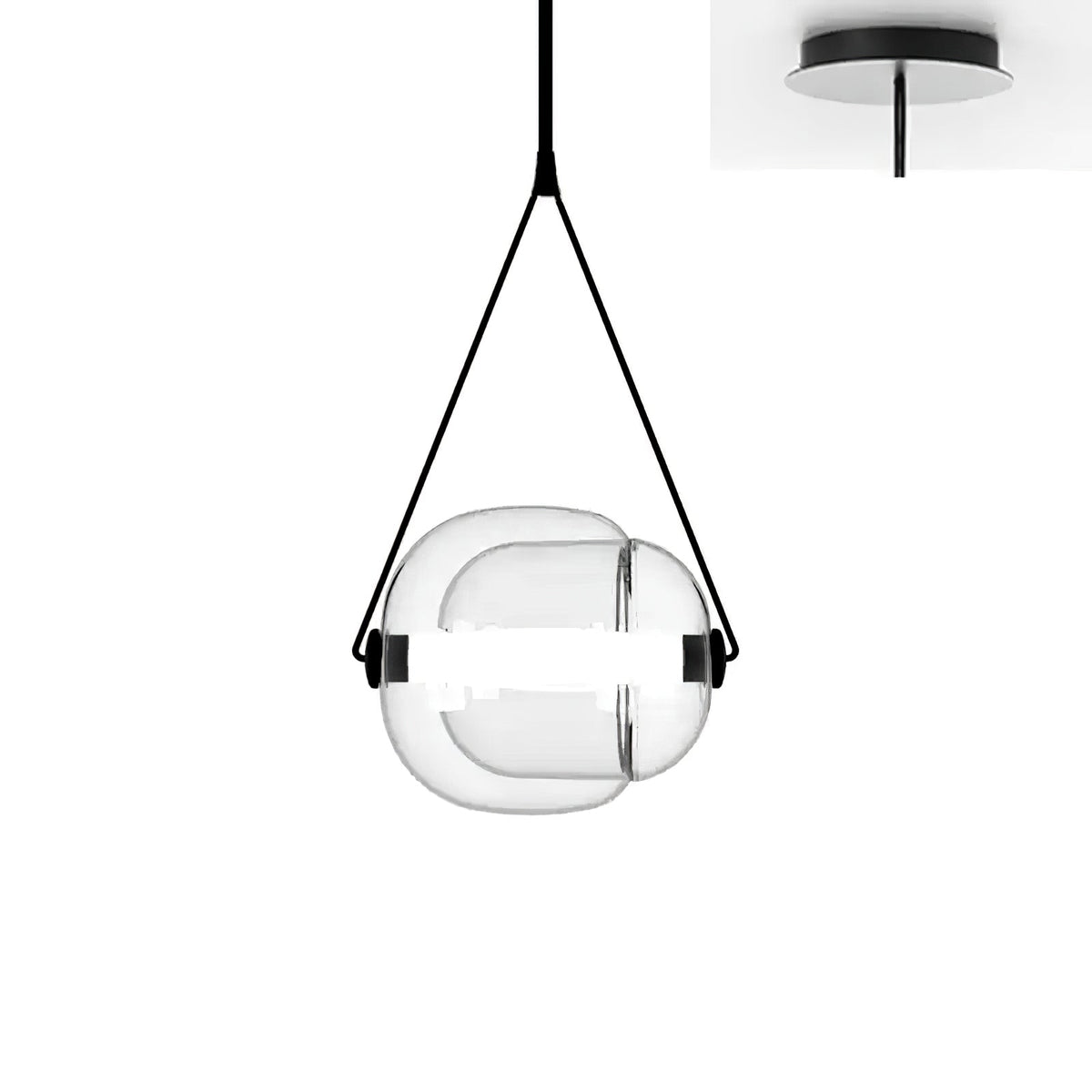 Orba Suspension Lampe en Verre Contemporain