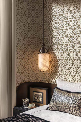 Capsule Alabaster Pendant Lamp-Neutral Decor