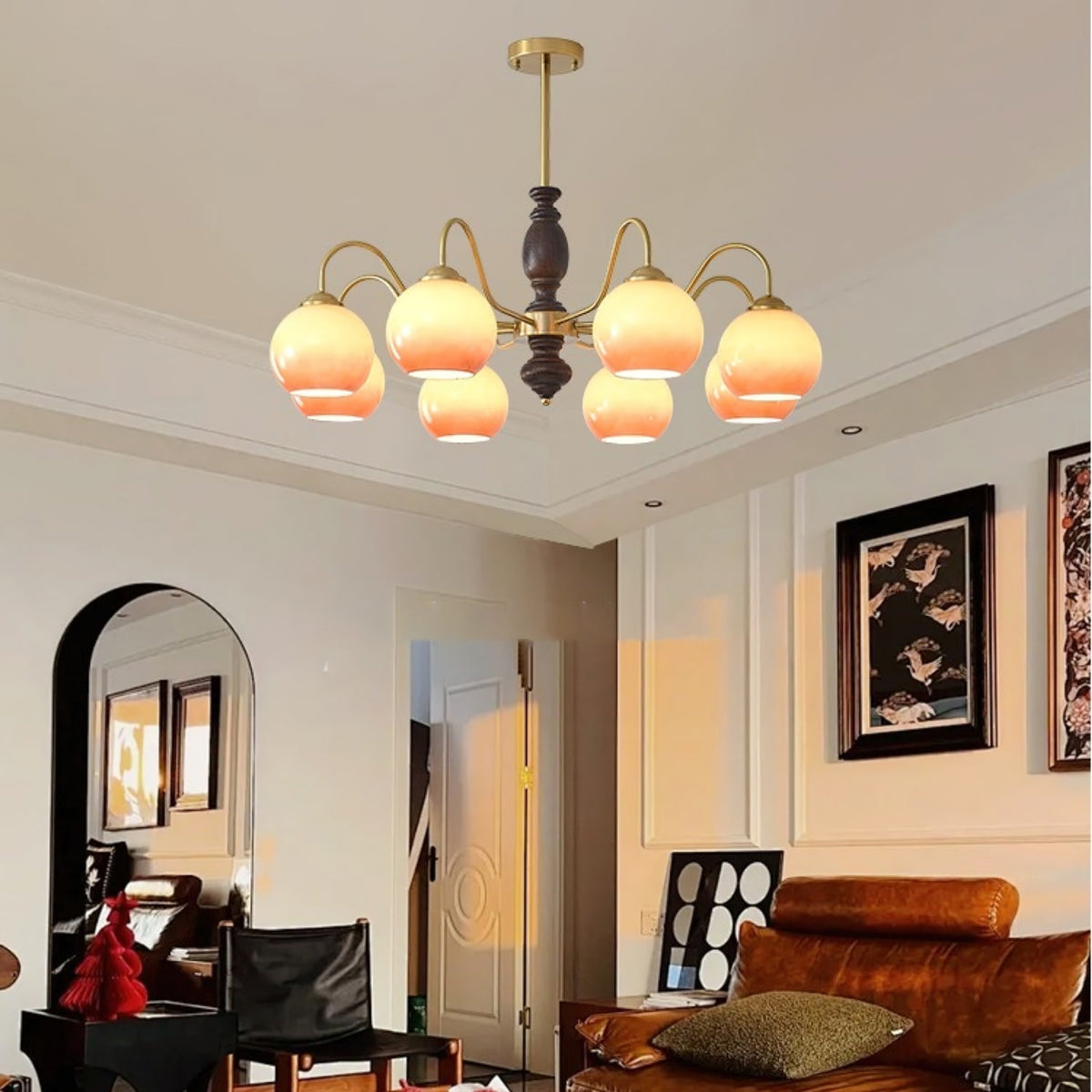 Salina Lustre Caramel Orb Curved Arm