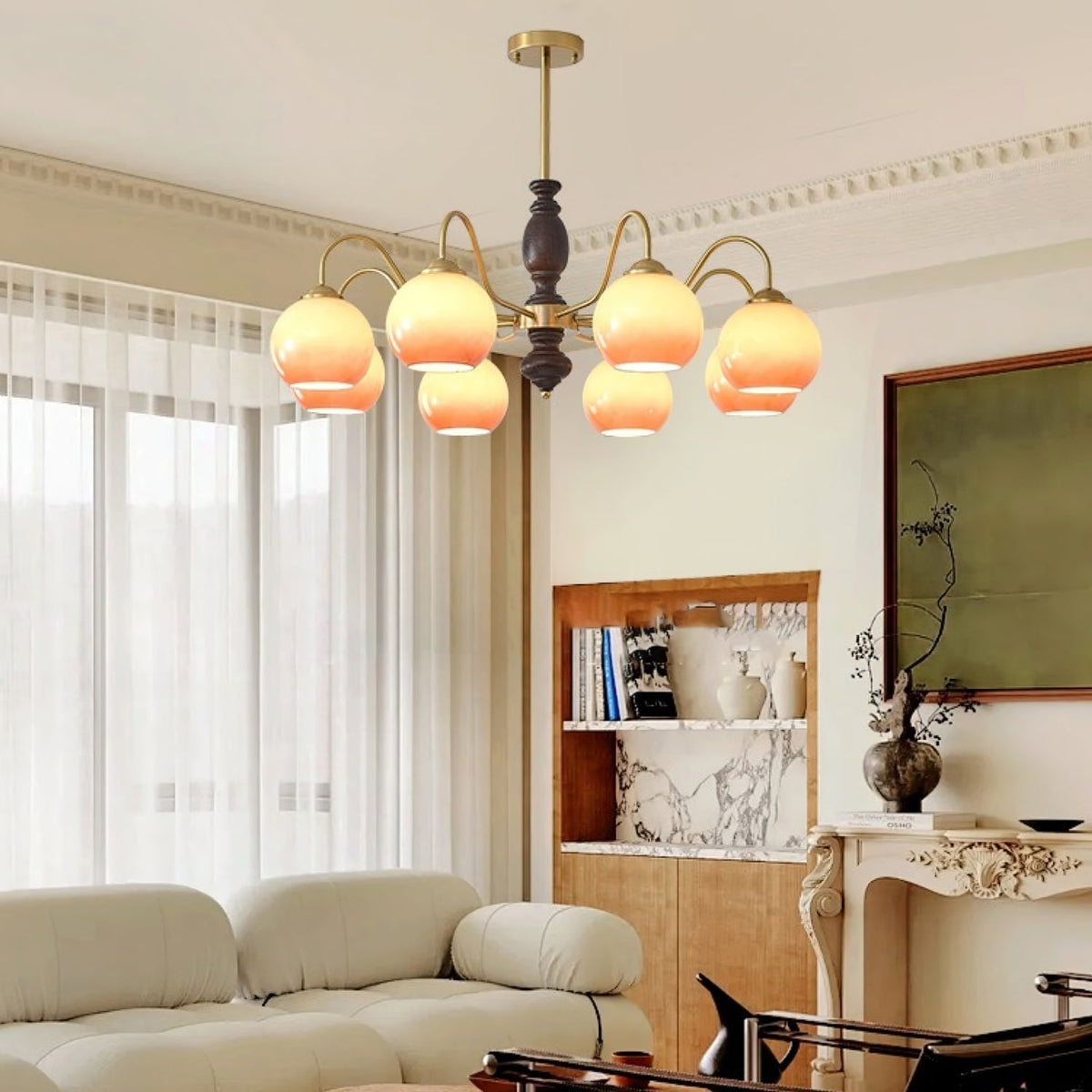 Salina Lustre Caramel Orb Curved Arm