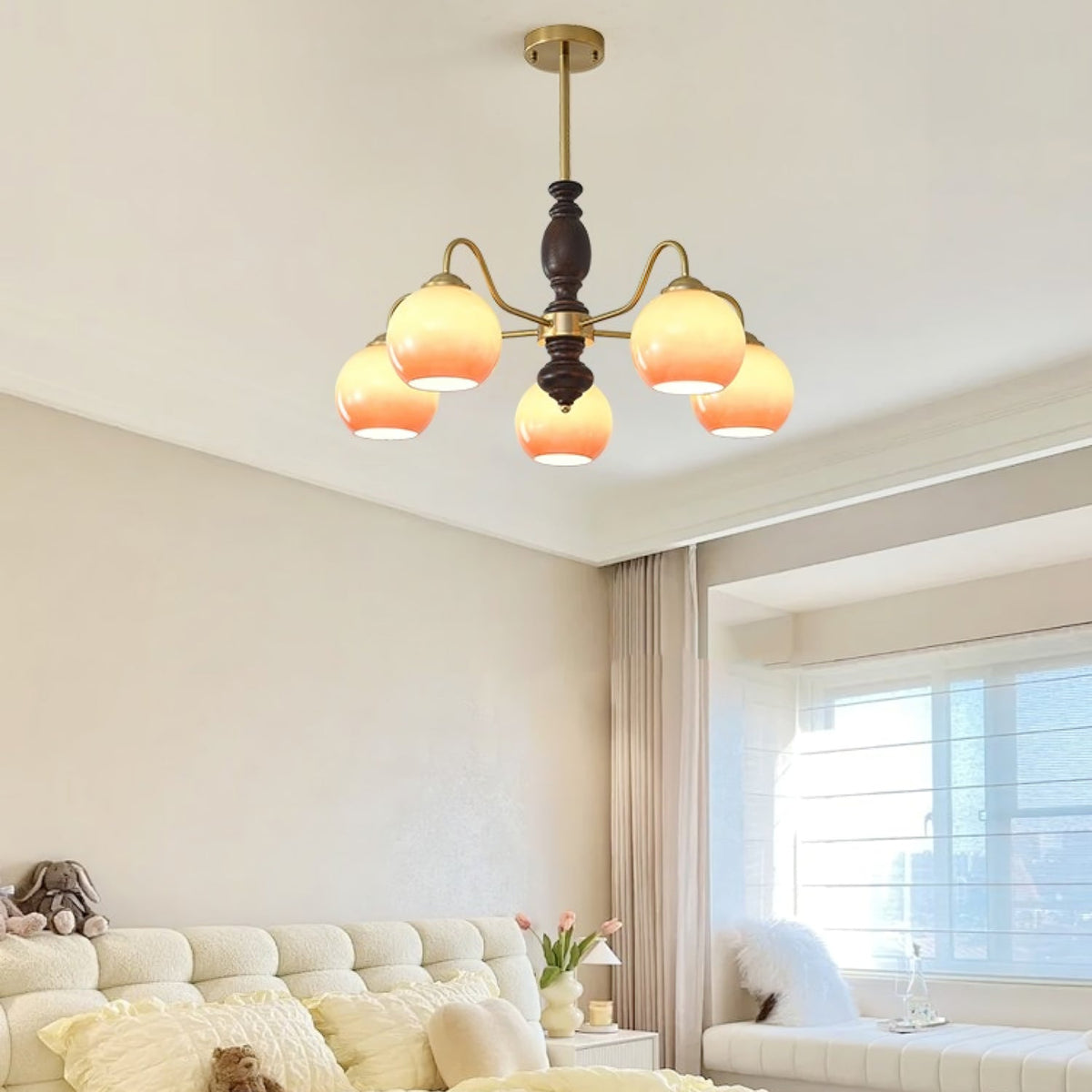 Salina Lustre Caramel Orb Curved Arm