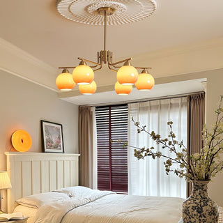 Lustra Lustre Laiton Caramel Globe Minimaliste