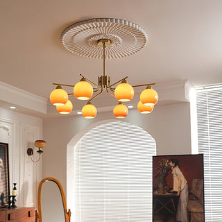 Lustra Lustre Laiton Caramel Globe Minimaliste