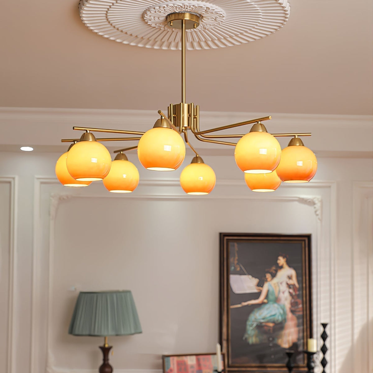Sorenuna Lustre Laiton Caramel Globe Minimaliste