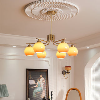 Lustra Lustre Laiton Caramel Globe Minimaliste