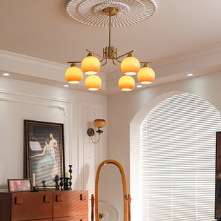Lustra Lustre Laiton Caramel Globe Minimaliste