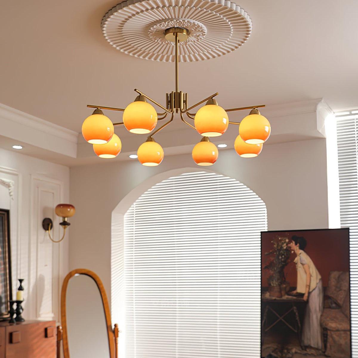 Sorenuna Lustre Laiton Caramel Globe Minimaliste
