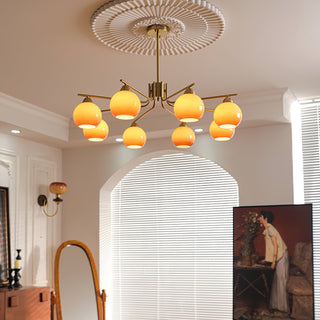 Lustra Lustre Laiton Caramel Globe Minimaliste