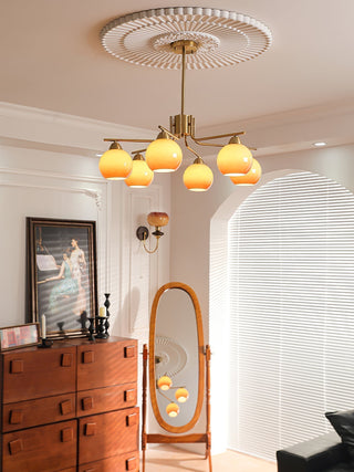 Lustra Lustre Laiton Caramel Globe Minimaliste