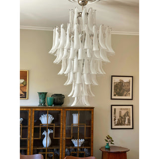 Zinc Lustre en Verre et Métal Postmoderne de Luxe en Forme de Pétale