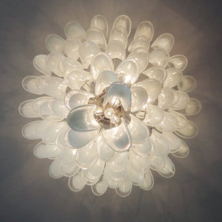 Zinc Lustre en Verre et Métal Postmoderne de Luxe en Forme de Pétale