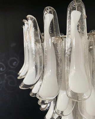Zinc Lustre en Verre et Métal Postmoderne de Luxe en Forme de Pétale