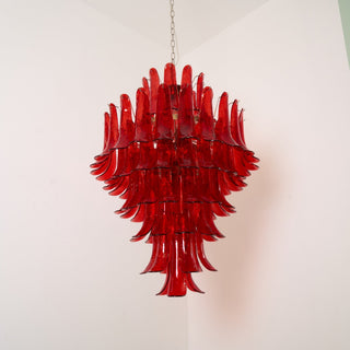 Zinc Lustre en Verre et Métal Postmoderne de Luxe en Forme de Pétale