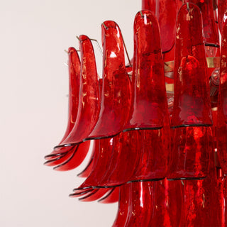 Zinc Lustre en Verre et Métal Postmoderne de Luxe en Forme de Pétale