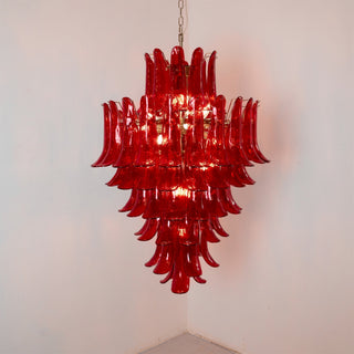 Zinc Lustre en Verre et Métal Postmoderne de Luxe en Forme de Pétale