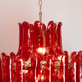 Zinc Lustre en Verre et Métal Postmoderne de Luxe en Forme de Pétale
