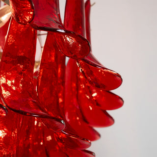 Zinc Lustre en Verre et Métal Postmoderne de Luxe en Forme de Pétale