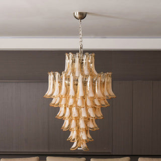 Zinc Lustre en Verre et Métal Postmoderne de Luxe en Forme de Pétale