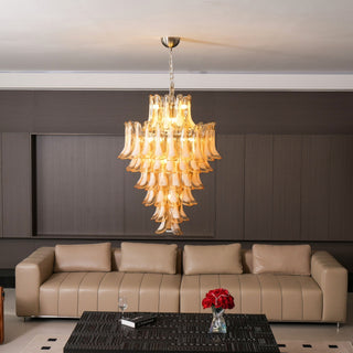 Zinc Lustre en Verre et Métal Postmoderne de Luxe en Forme de Pétale